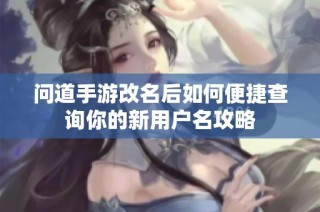 问道手游改名后如何便捷查询你的新用户名攻略