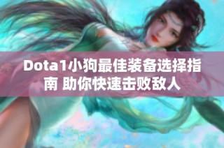 Dota1小狗最佳装备选择指南 助你快速击败敌人