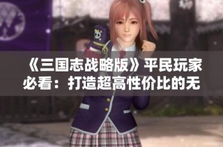 《三国志战略版》平民玩家必看：打造超高性价比的无敌暂避麒麟弓攻略