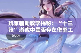 玩家辅助教学揭秘：“十三张”游戏中是否存在作弊工具？
