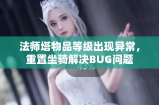 法师塔物品等级出现异常，重置坐骑解决BUG问题