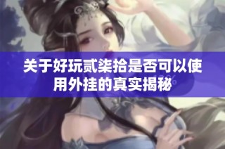 关于好玩贰柒拾是否可以使用外挂的真实揭秘