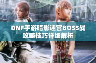 DNF手游暗影迷宫BOSS战攻略技巧详细解析