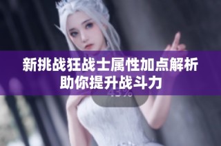 新挑战狂战士属性加点解析助你提升战斗力