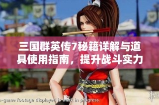 三国群英传7秘籍详解与道具使用指南，提升战斗实力之最佳策略
