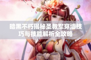 暗黑不朽揭秘圣教军穿墙技巧与技能解析全攻略