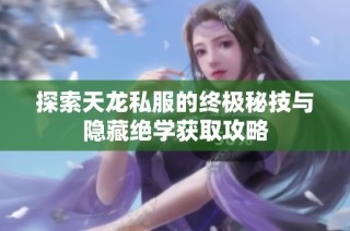 探索天龙私服的终极秘技与隐藏绝学获取攻略