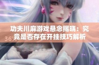 功夫川麻游戏悬念揭晓：究竟是否存在开挂技巧解析