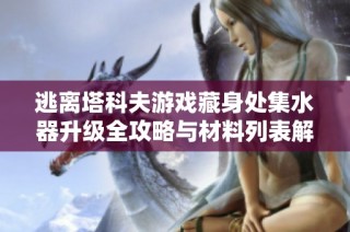 逃离塔科夫游戏藏身处集水器升级全攻略与材料列表解析